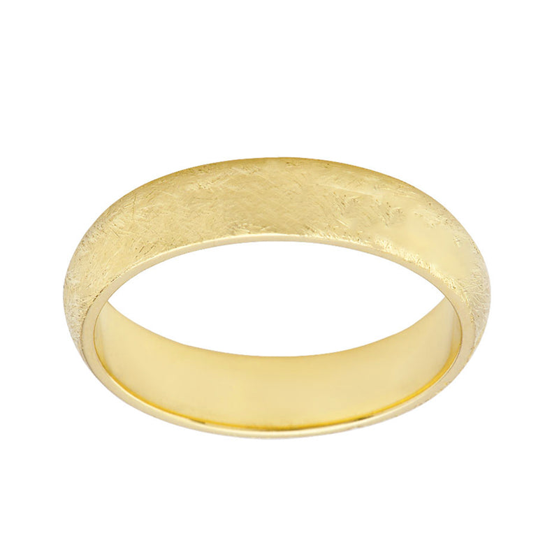 Solid Gold Band Comfort Fit Satin finish 4.80 to 5mm