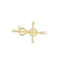 Sideway Infinity Rope Style Cross Pendant In Solid Gold