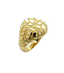 Modern Mens Nugget Ring In Solid Gold