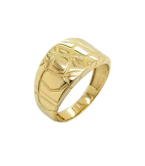 Nugget Signet Mens Ring In Solid Gold