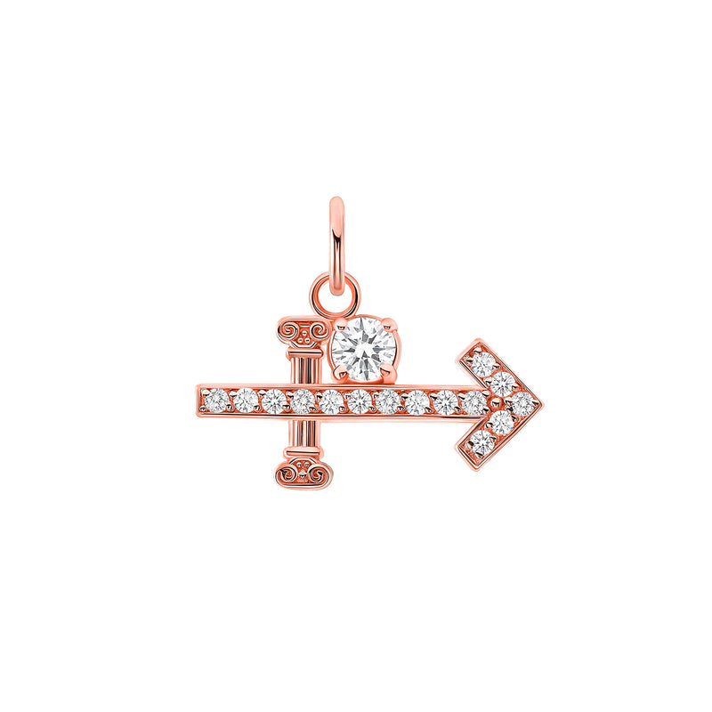 Sagittarius Zodiac Diamond Pendant/Necklace in Solid Gold